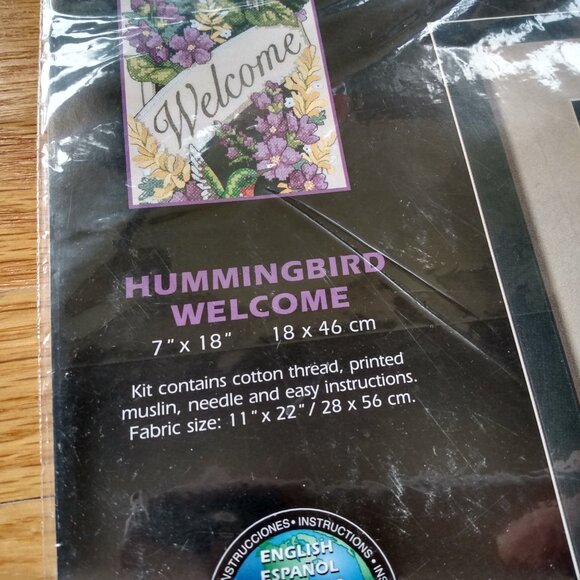 Vintage Hummingbird Welcome Cross Stitch Kit by Dimensions - Picture 5 of 12